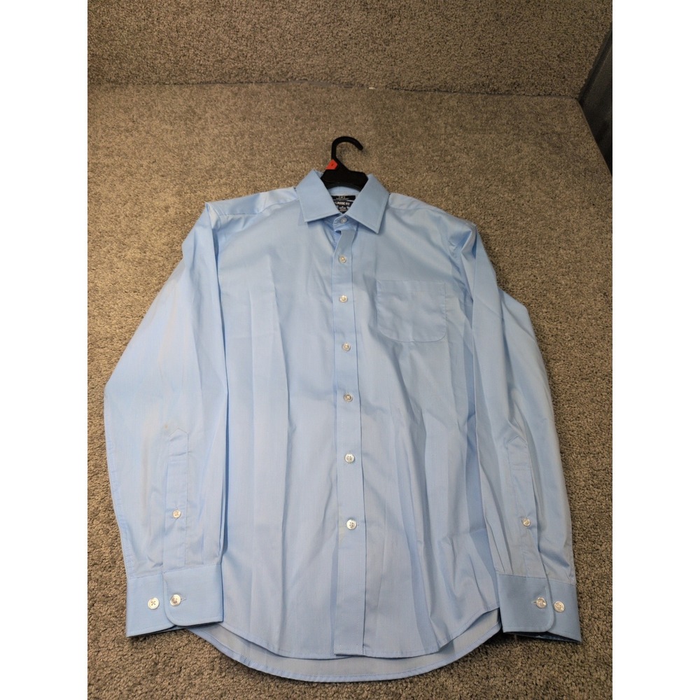 George Mens Classic Fit Dress Shirt Light Blue Long Sleeve Small 34-36‎